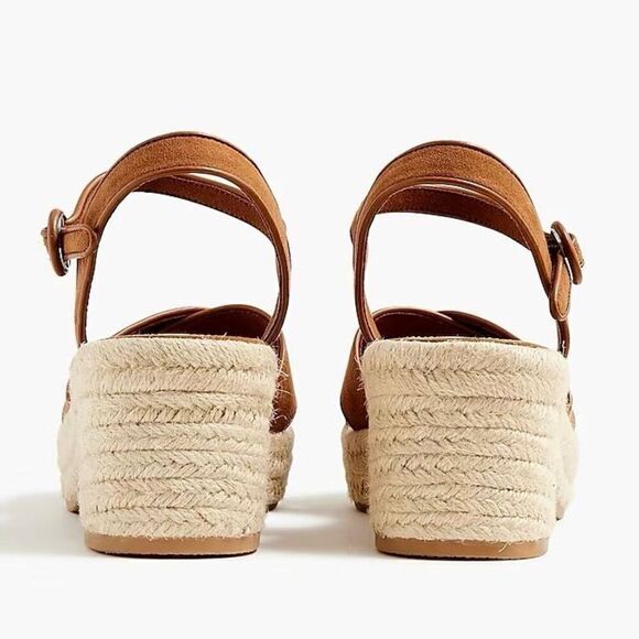 J.Crew Platform Espadrille Heeled Sandals in Warm Chicory Suede Size 7.5 NWB - Picture 15 of 16